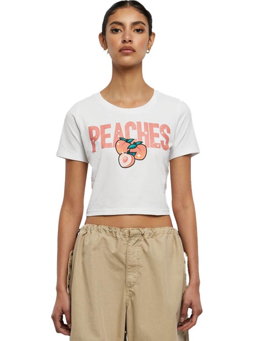 Miss Tee - T-shirt court motif/style Pêche - Kiabi Miss Tee - T-shirt court motif/style Pêche - Kiabi