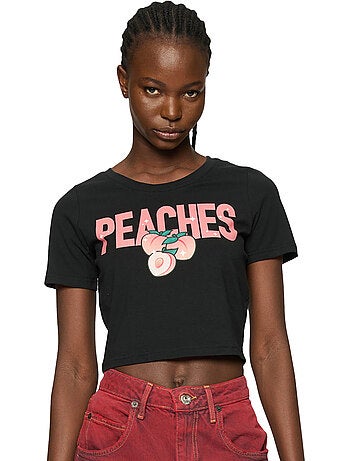 Miss Tee - T-shirt court motif/style Pêche