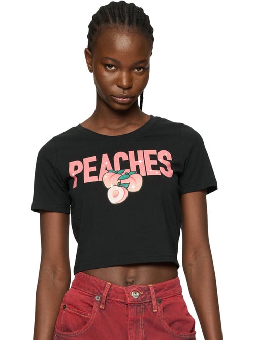 Miss Tee - T-shirt court motif/style Pêche - Kiabi Miss Tee - T-shirt court motif/style Pêche - Kiabi