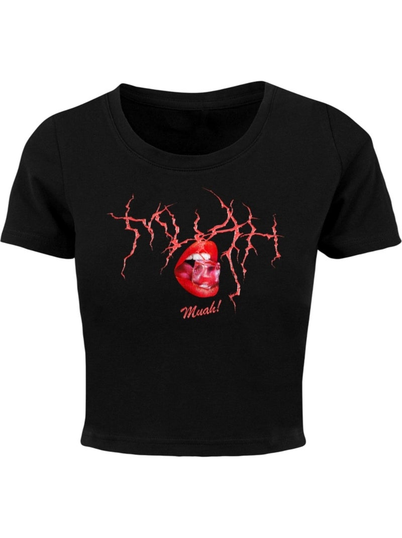 Miss Tee - T-shirt court MUAH Noir - Kiabi