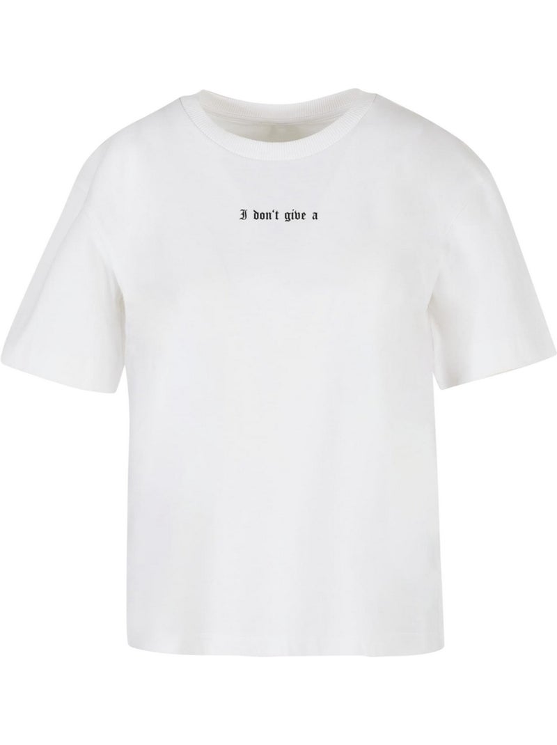Miss Tee - T-shirt DON'T GIVE A Blanc - Kiabi