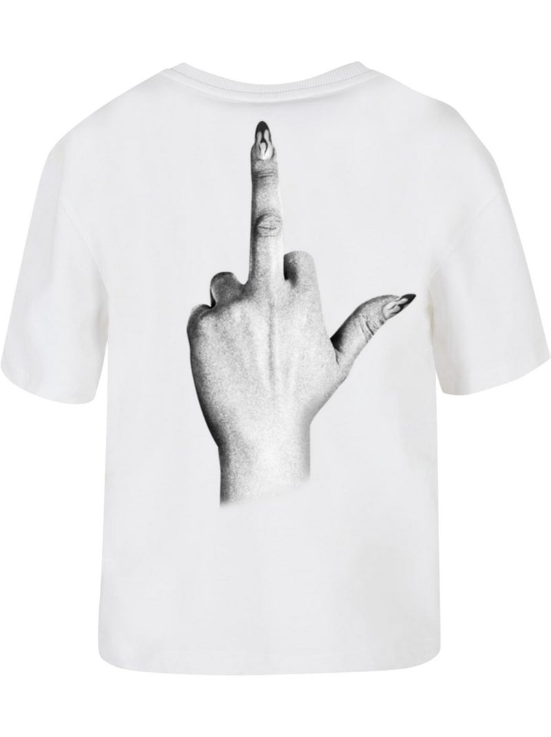 Miss Tee - T-shirt DON'T GIVE A Blanc - Kiabi