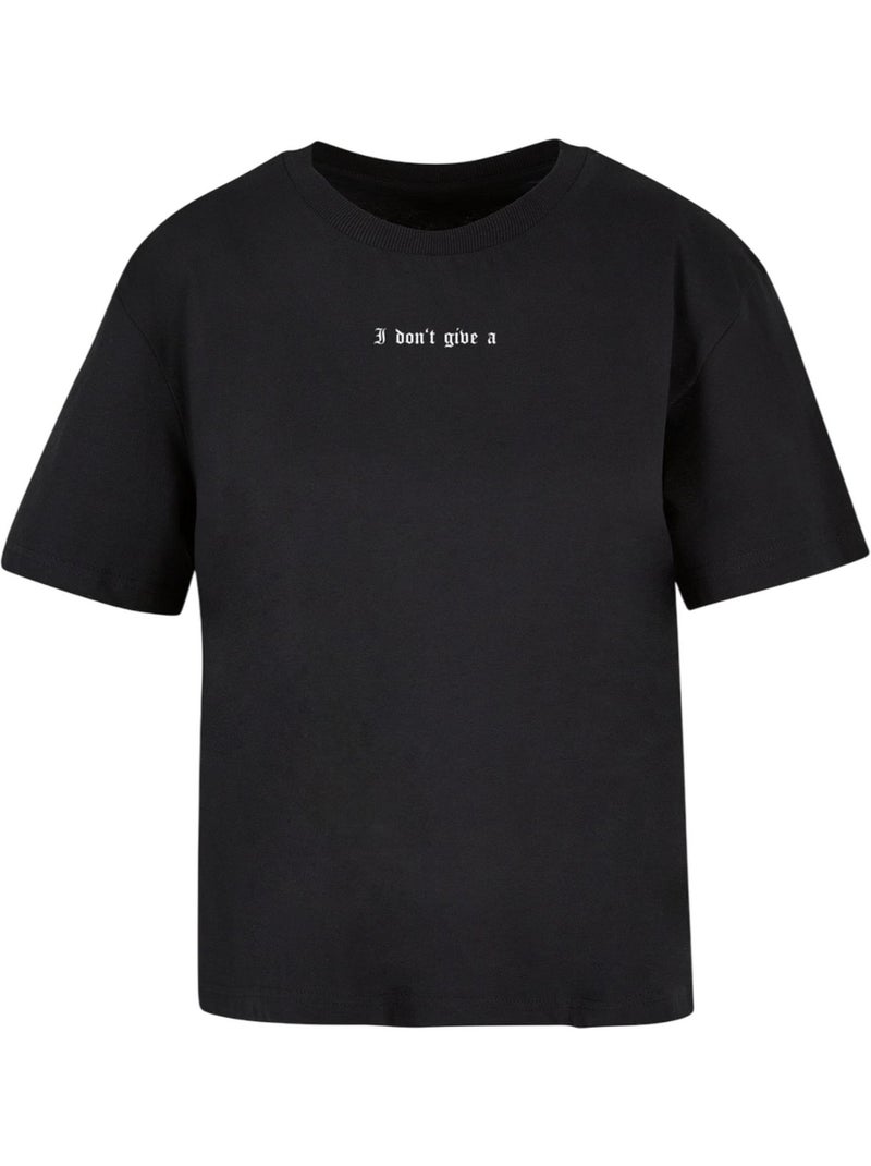 Miss Tee - T-shirt DON'T GIVE A Noir - Kiabi