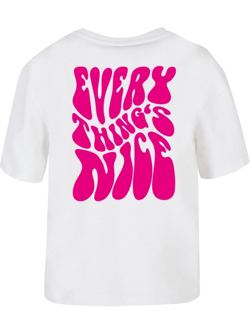 Miss Tee - T-shirt EVERYTHING IS NICE Blanc - Kiabi