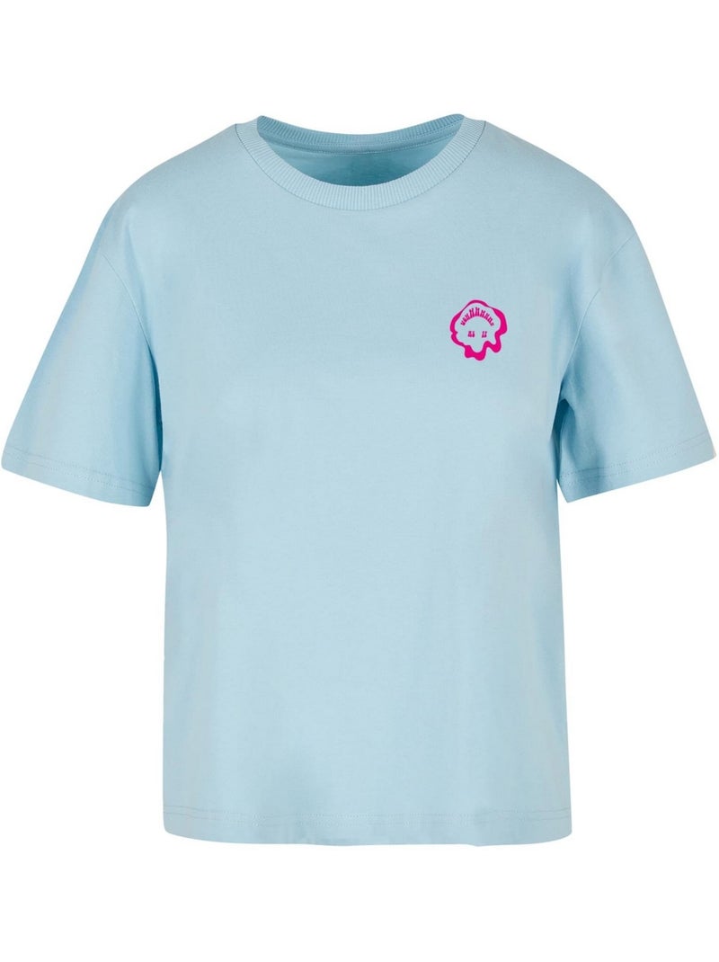 Miss Tee - T-shirt EVERYTHING IS NICE Bleu méditerranée - Kiabi
