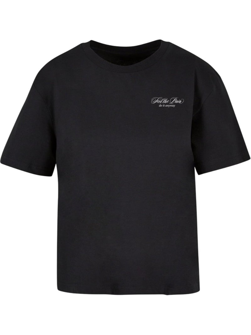 Miss Tee - T-shirt FEEL THE PAIN Noir - Kiabi