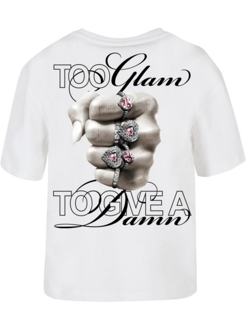 Miss Tee - T-shirt GIVE A DAMN Blanc - Kiabi