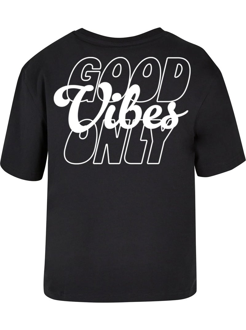 Miss Tee - T-shirt GOOD VIBES ONLY Noir - Kiabi