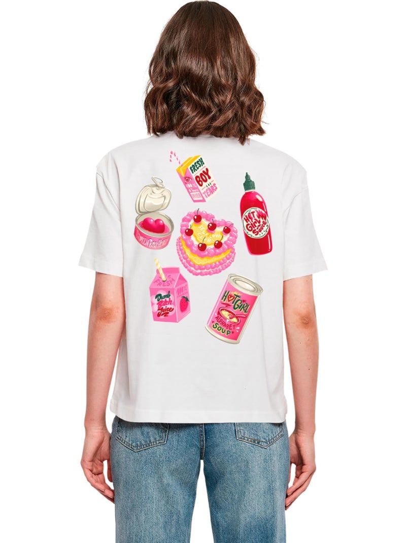 Miss Tee - T-shirt HOT GIRL DINNER Blanc - Kiabi