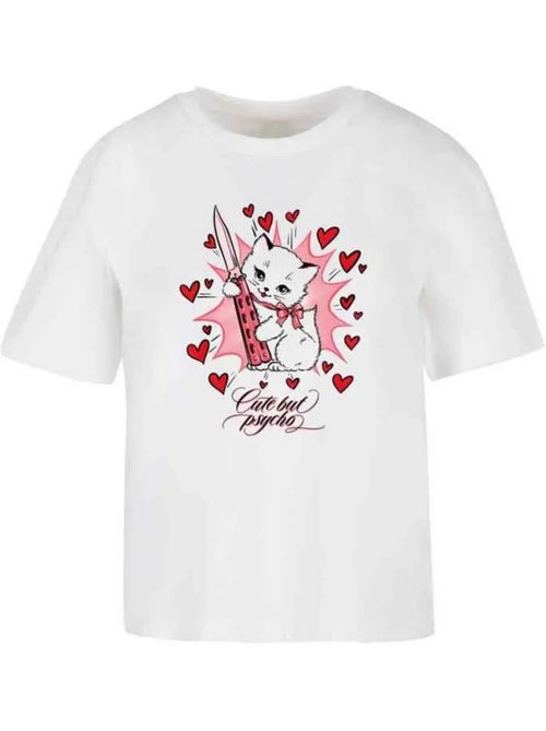 Miss Tee - T-shirt motif/style Chaton CUTE BUT PSYCHO - Kiabi Miss Tee - T-shirt motif/style Chaton CUTE BUT PSYCHO - Kiabi