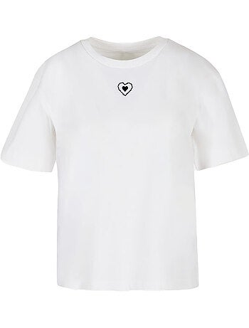 Miss Tee - T-shirt motif/style Cœur GOOD VIBES ONLY
