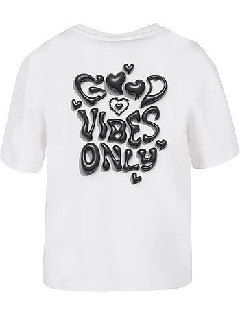 Miss Tee - T-shirt motif/style Cœur GOOD VIBES ONLY