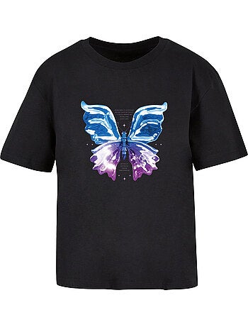 Miss Tee - T-shirt motif/style Papillon chromé