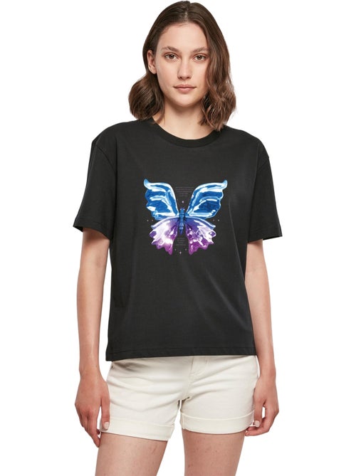 Miss Tee - T-shirt motif/style Papillon chromé - Kiabi Miss Tee - T-shirt motif/style Papillon chromé - Kiabi