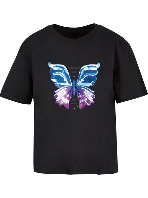 Miss Tee - T-shirt motif/style Papillon chromé - Kiabi Miss Tee - T-shirt motif/style Papillon chromé - Kiabi
