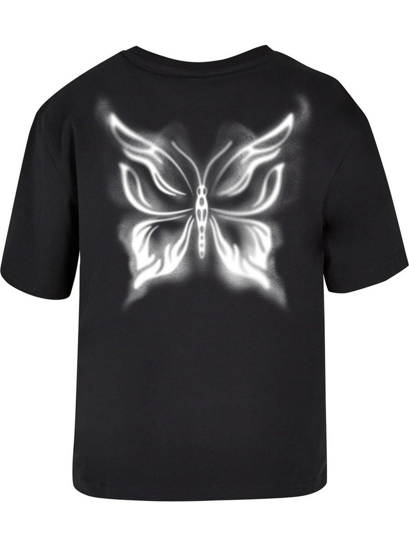Miss Tee - T-shirt motif/style papillon KARMA Noir - Kiabi