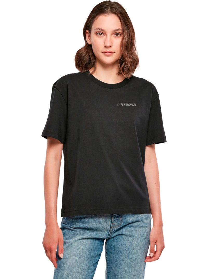 Miss Tee - T-shirt SWEET BLOSSOM AND BEAUTY Noir - Kiabi