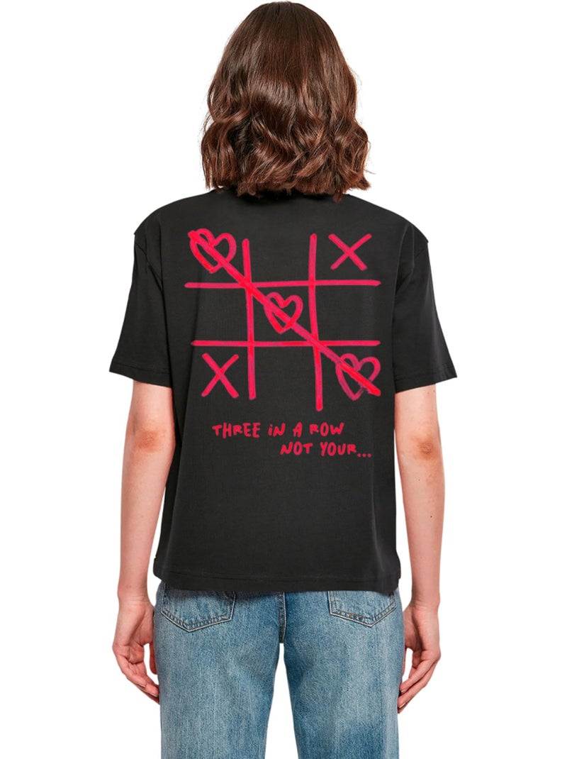 Miss Tee - T-shirt THREE IN A ROW Noir - Kiabi