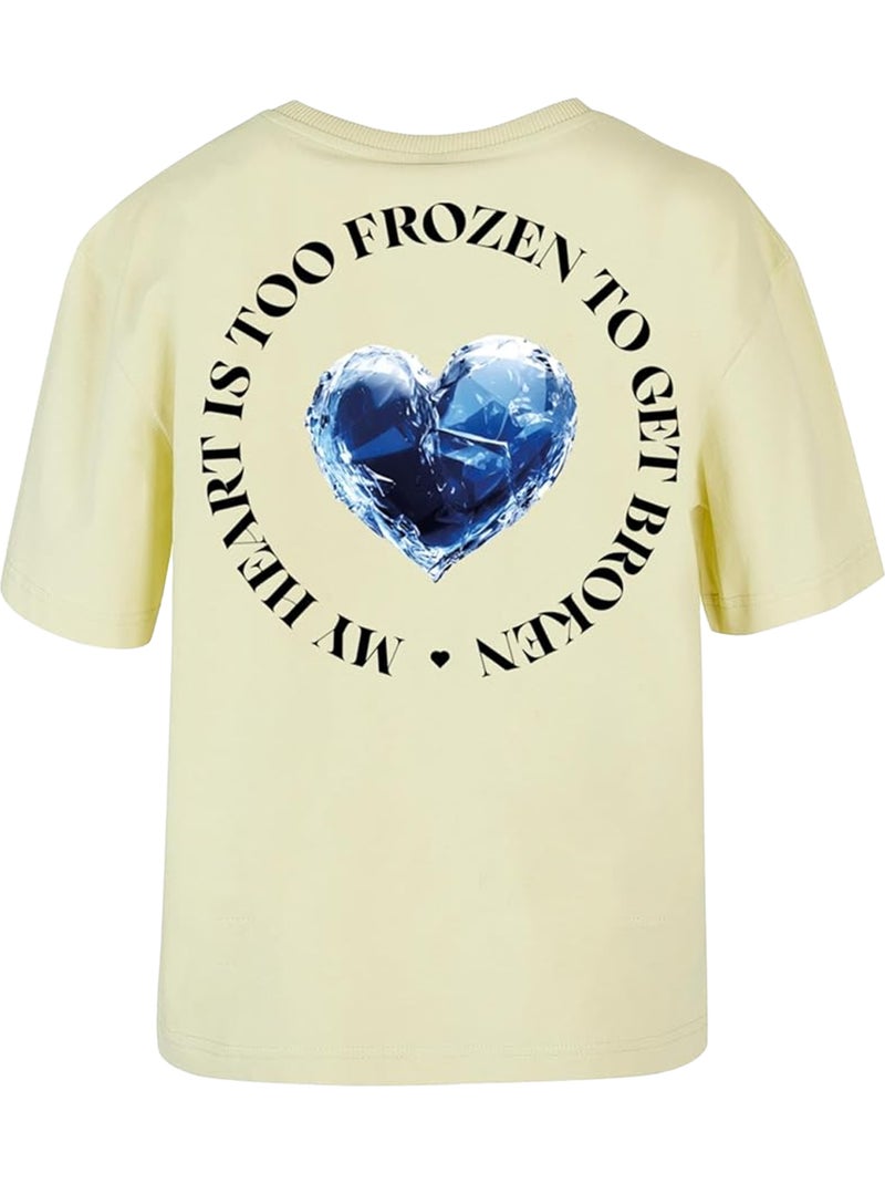 Miss Tee - T-shirt TOO La Reine des Neiges Jaune clair - Kiabi