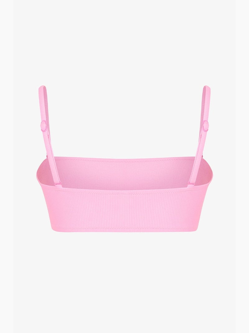 Missa haut de bikini bandeau texturé penti Rose fluo/Solinotes - Kiabi
