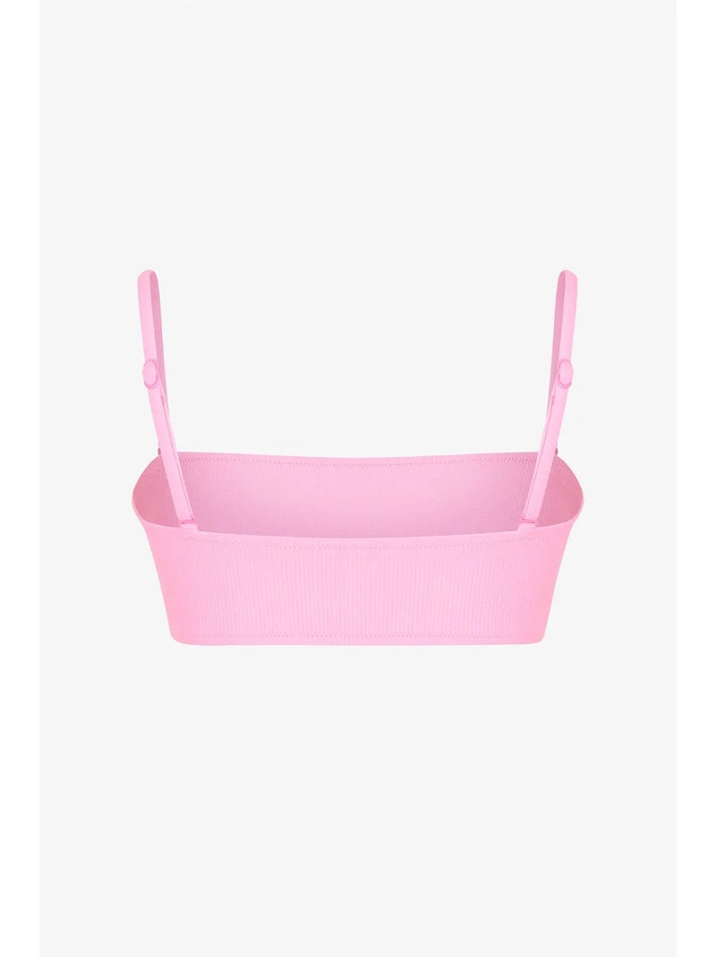 Missa haut de bikini bandeau texturé penti Rose fluo/Solinotes - Kiabi