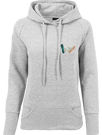 Mister Tee - Sweat à capuche motif/style brodé DAMEN KICKS LOVE