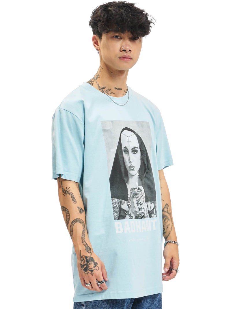 Mister Tee - T-shirt BAD HABIT Bleu méditerranée - Kiabi