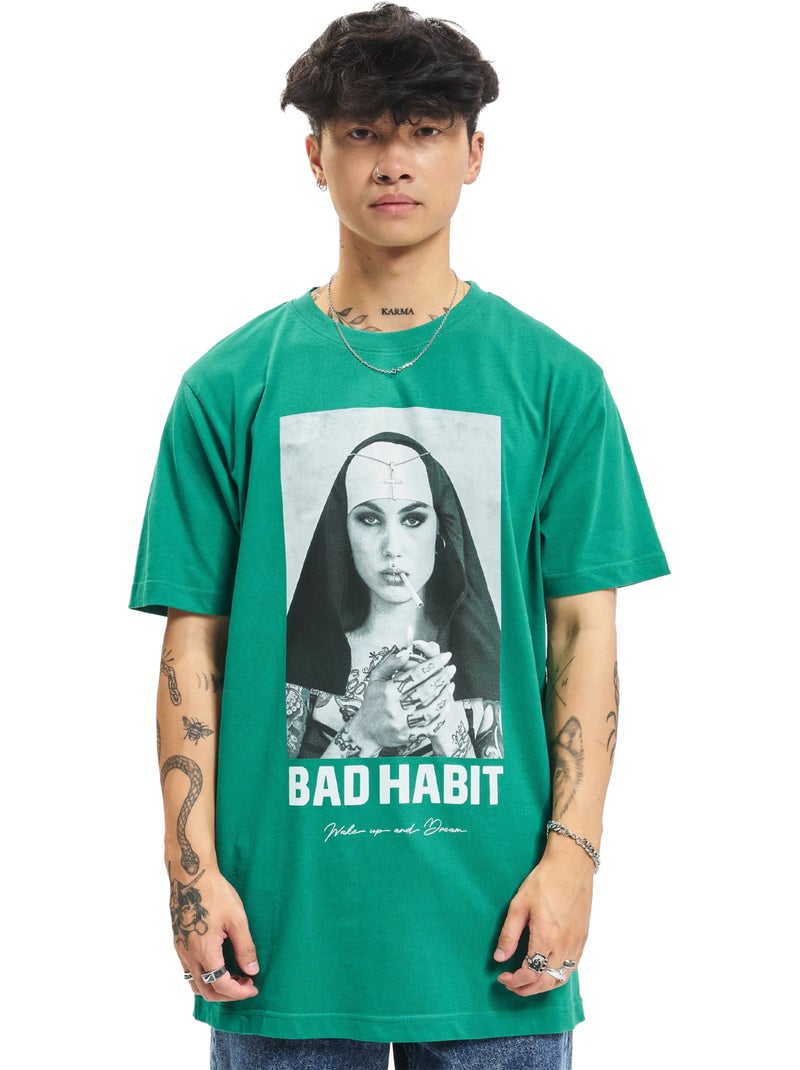 Mister Tee - T-shirt BAD HABIT Vert foncé - Kiabi