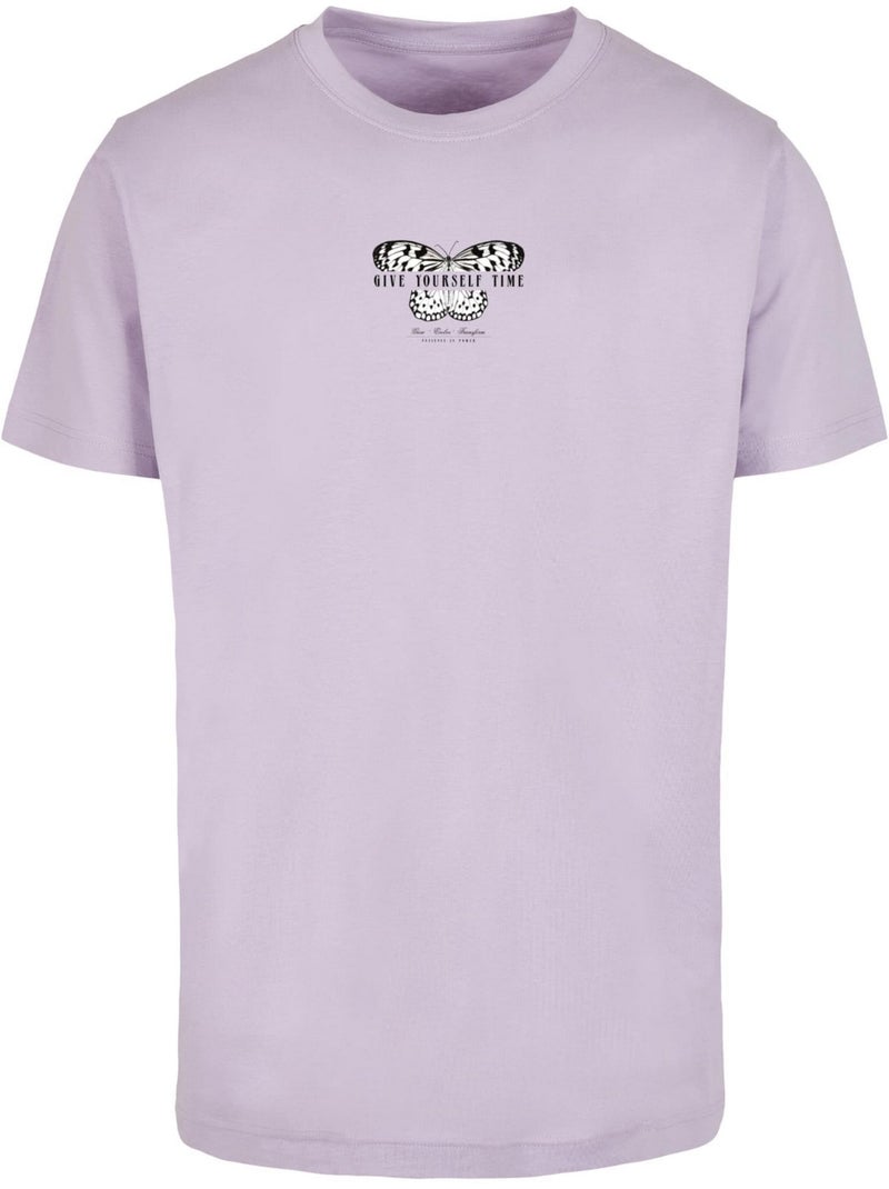 Mister Tee - T-shirt GIVE YOURSELF TIME Mauve lilas - Kiabi