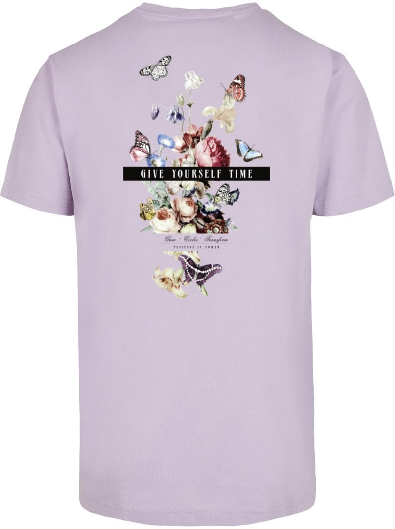 Mister Tee - T-shirt GIVE YOURSELF TIME Mauve lilas - Kiabi