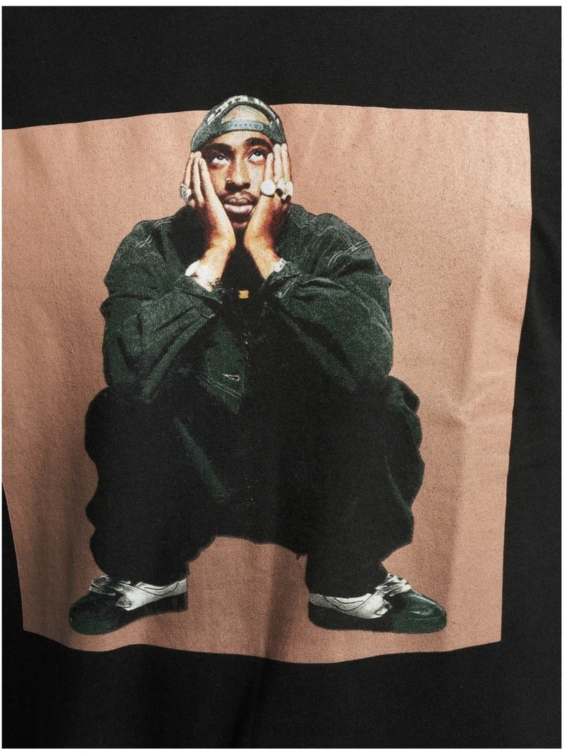 Mister Tee - T-shirt motif/style Tupac Shakur SITTING POSE Noir - Kiabi