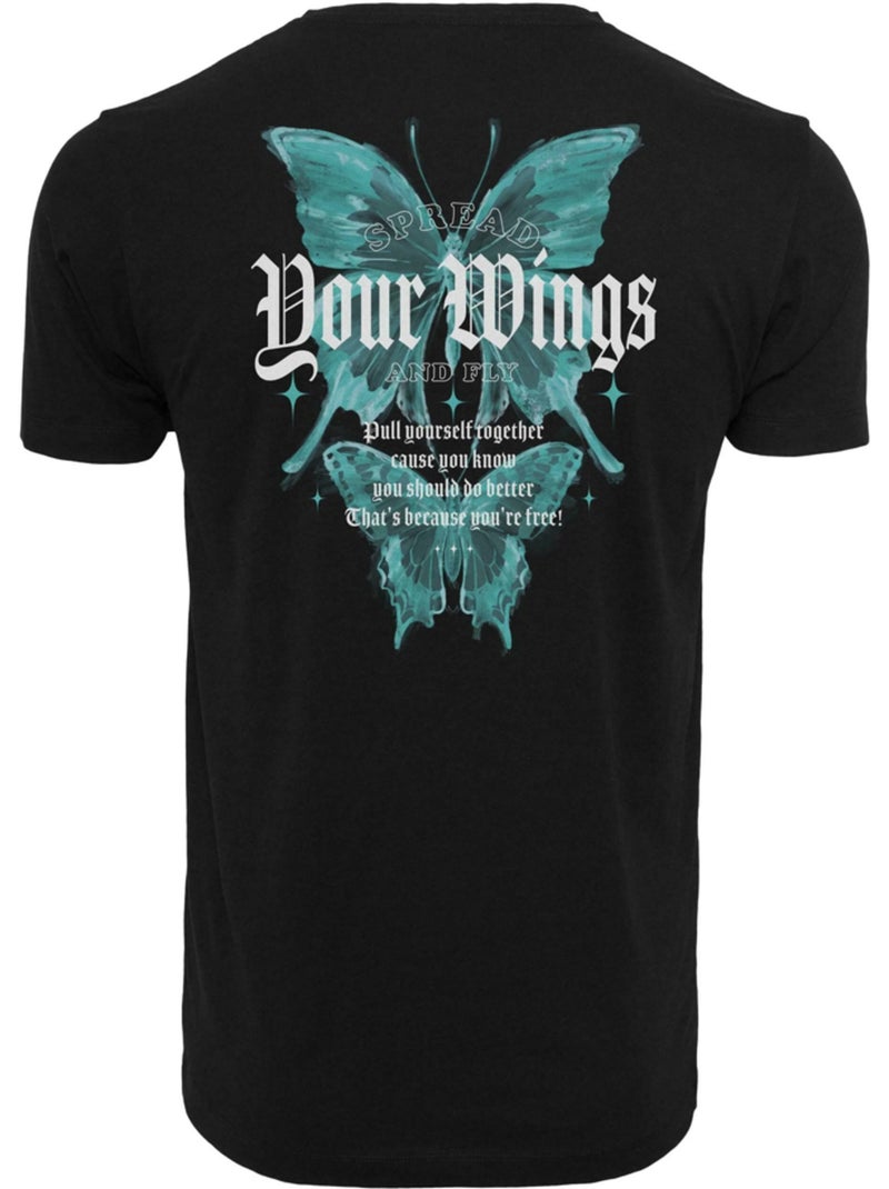 Mister Tee - T-shirt SPREAD YOUR WINGS AND FLY Noir - Kiabi
