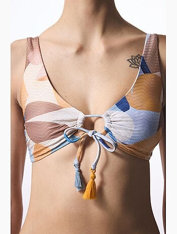 Misty hot haut de bikini à motif ethnique et perles penti
