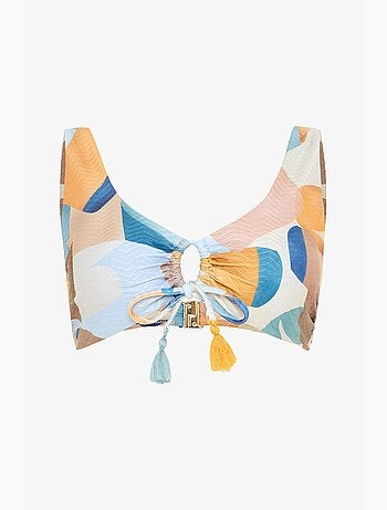Misty hot haut de bikini à motif ethnique et perles penti