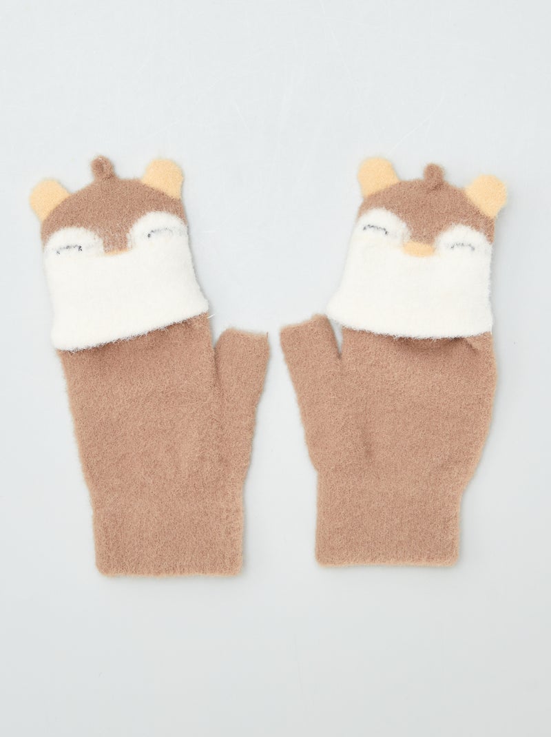Mitaine/moufle 2 en 1 Marron - Kiabi