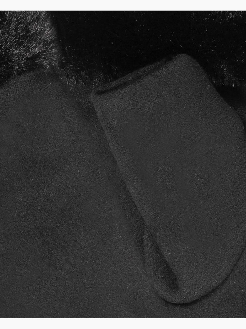 Mitaines avec bordure imitation fourrure fille Noir - Kiabi