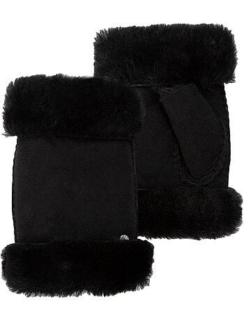 Mitaines chauds et doux, en cuir de mouton retourné, et intérieur femme isotoner