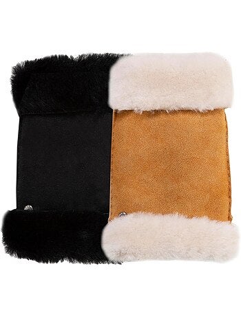Mitaines chauds et doux, en cuir de mouton retourné, et intérieur femme isotoner