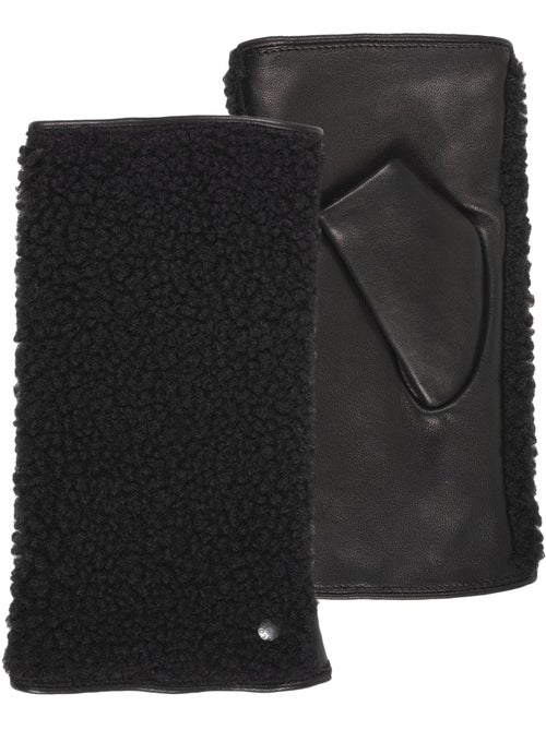 Mitaines cuir d'agneau pleine fleur doublé micro-fourrure femme isotoner - Kiabi Mitaines cuir d'agneau pleine fleur doublé micro-fourrure femme isotoner - Kiabi