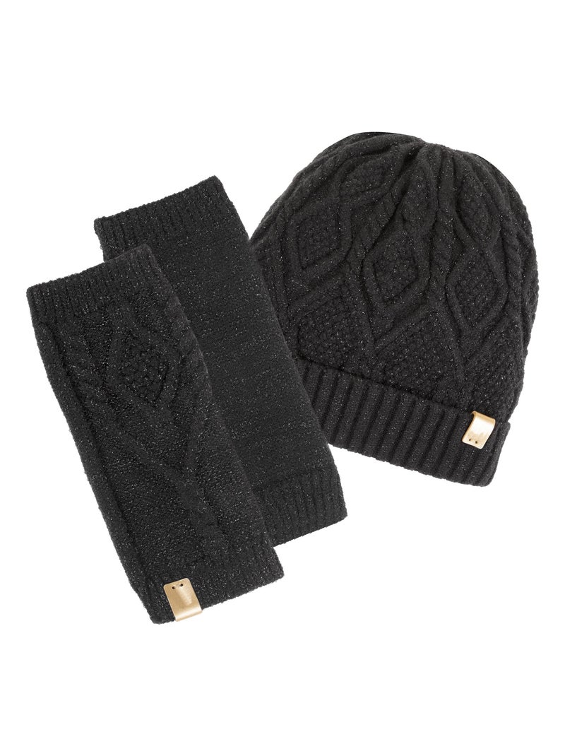 Mitaines effet tressé femme Isotoner Noir - Kiabi