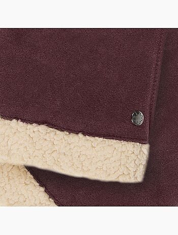 Mitaines en cuir de chèvre velours, doublés imitation fourrure femme