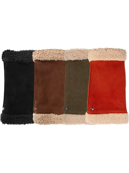 Mitaines en cuir de chèvre velours, doublés imitation fourrure femme isotoner - Kiabi