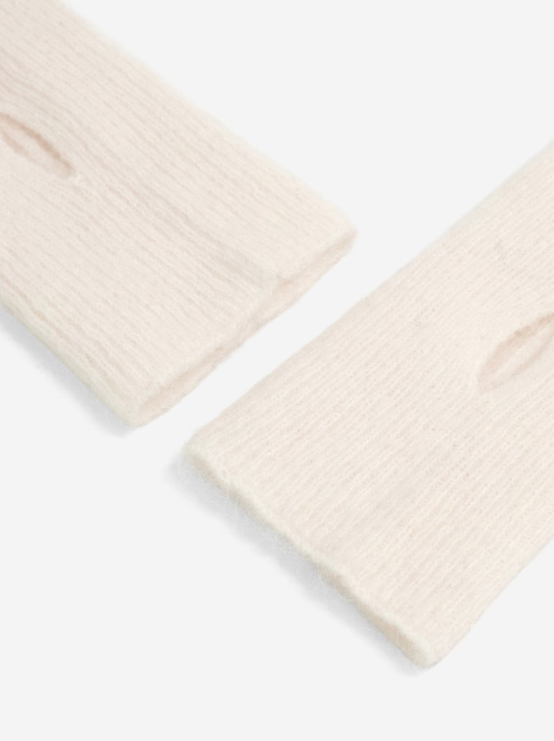 Mitaines en mohair Beige - Kiabi