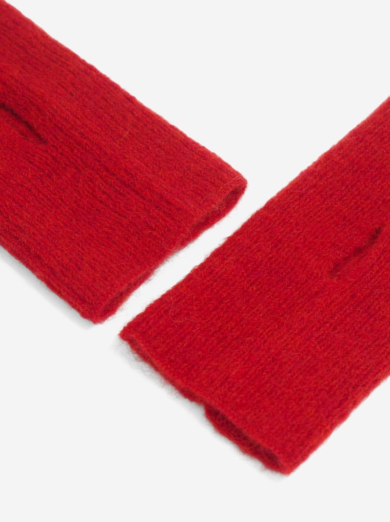 Mitaines en mohair Rouge - Kiabi