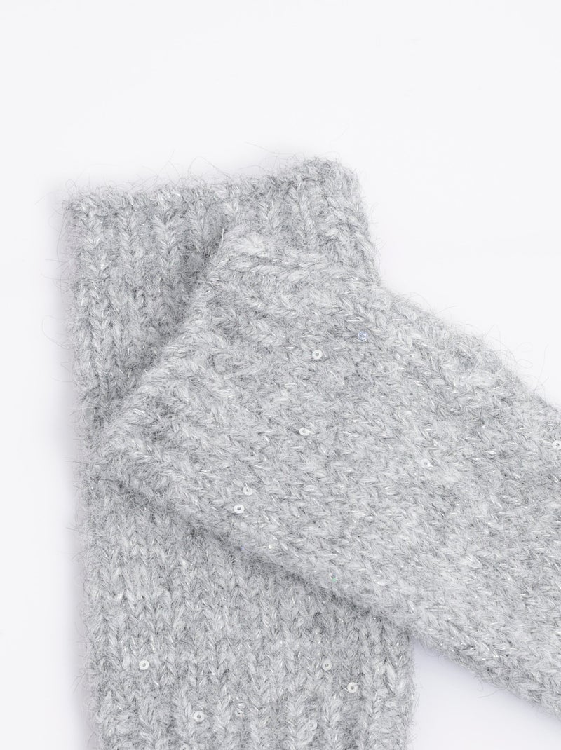 Mitaines maille brillante avec sequins - AFIBEL Gris - Kiabi