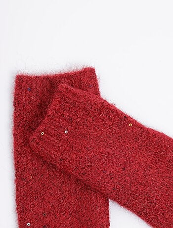Mitaines maille brillante avec sequins