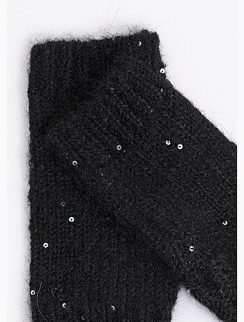 Mitaines maille brillante avec sequins