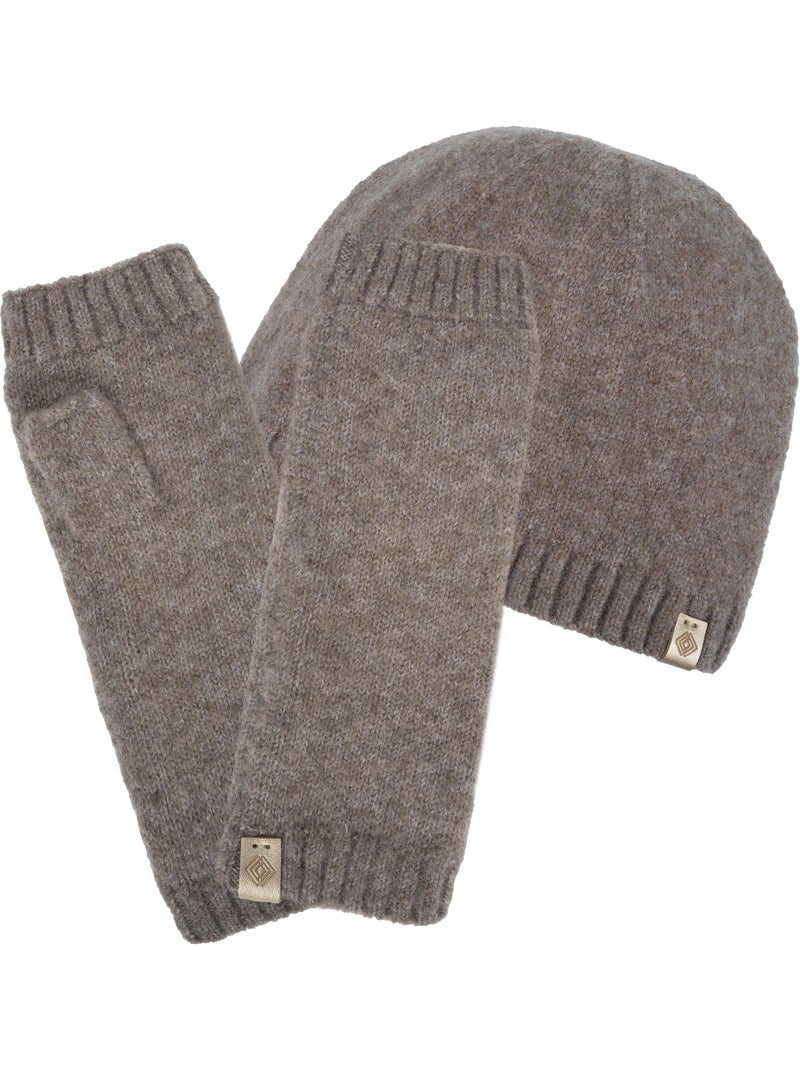 Mitaines maille soft touch effet cachemire taille unique extensible femme isotoner Marron - Kiabi