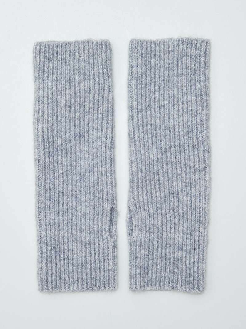 Mitaines manchettes en maille Gris - Kiabi