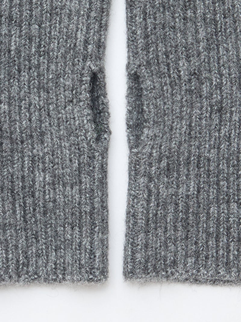 Mitaines manchettes unies Gris - Kiabi